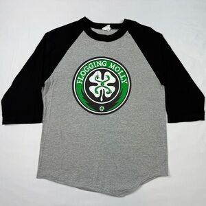 Flogging Molly Womens Band Baseball T-Shirt Sz Small 3/4 Sleeve Irish Punk B7